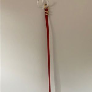 Glorius Accessories - VINTAGE- Skinny Red Leather Belt with Gold Buckle Glorius Accessories - VINTAGE- Skinny Red Leather Belt with Gold Buckle